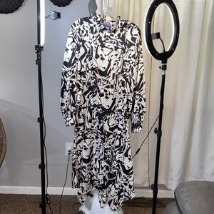 Future Collective Monochrome Long Sleeve Dress